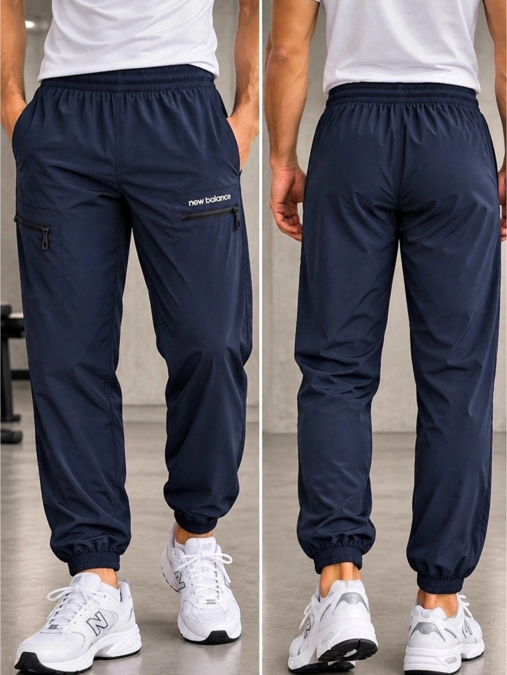 🌙✨🆕New Balance Men's Jogger Pants in Blue Size XL - Picture 2 of 9